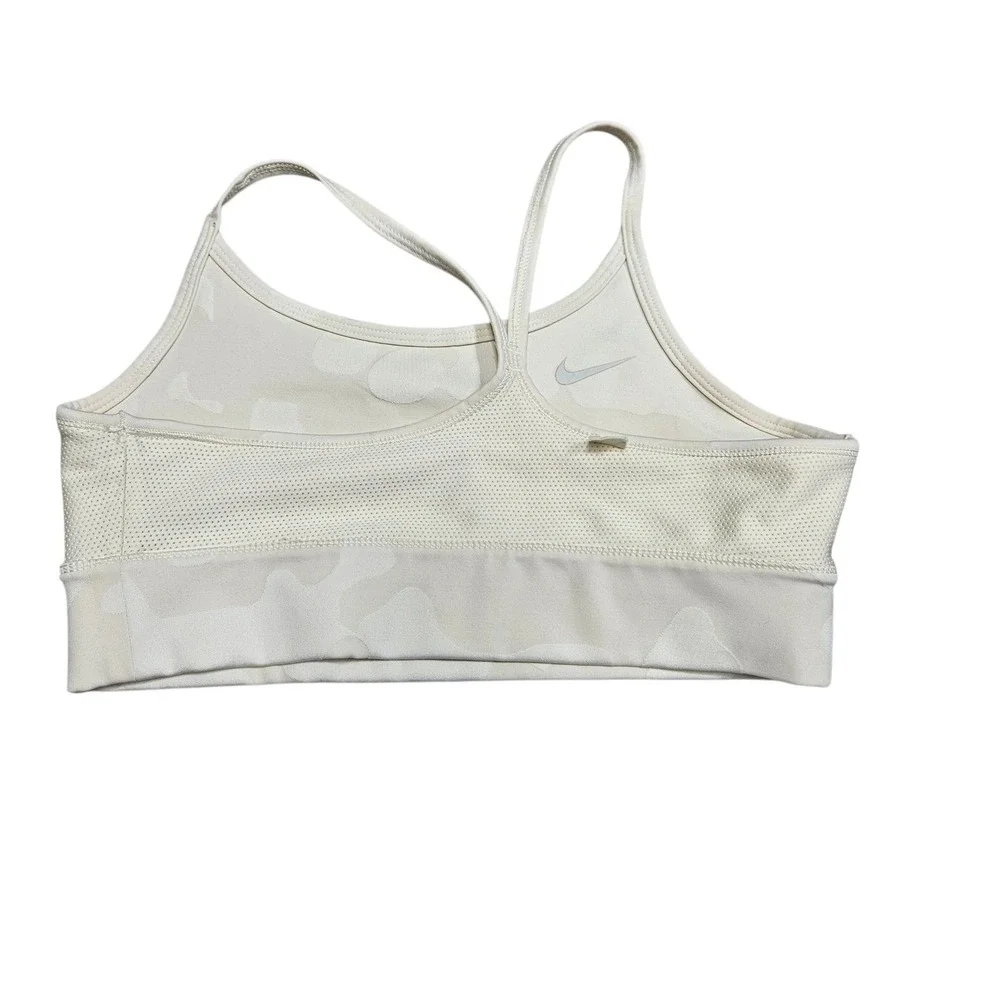 Nike Sports Bra Kids Large White Camo Dri-FIT Mesh Lined Athletic Activewear
